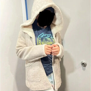 Zara TRF Teddy Jacket Size Small Cream Color .